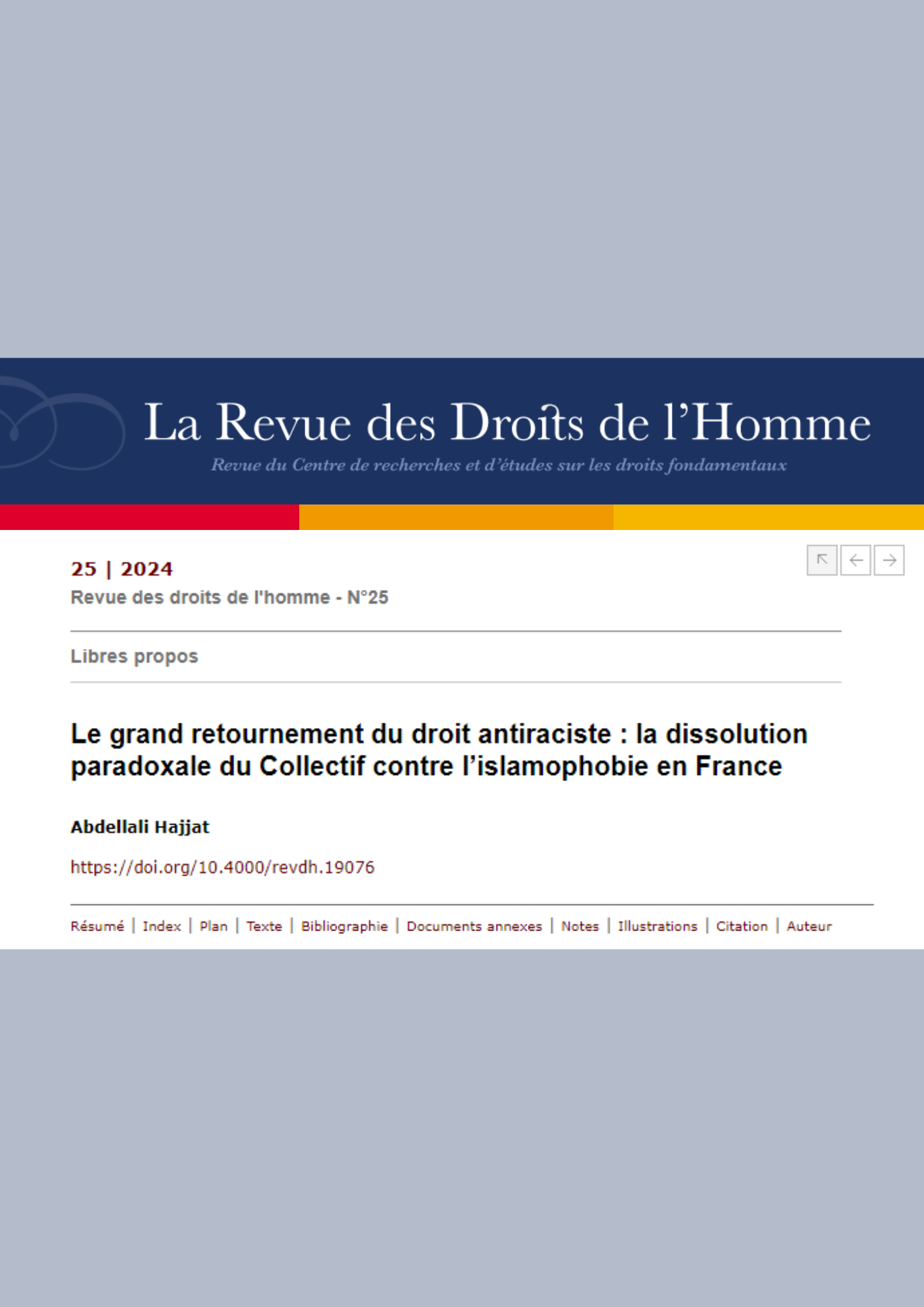 Le grand retournement du droit antiraciste : la dissolution paradoxale du Collectif contre l’islamophobie en France