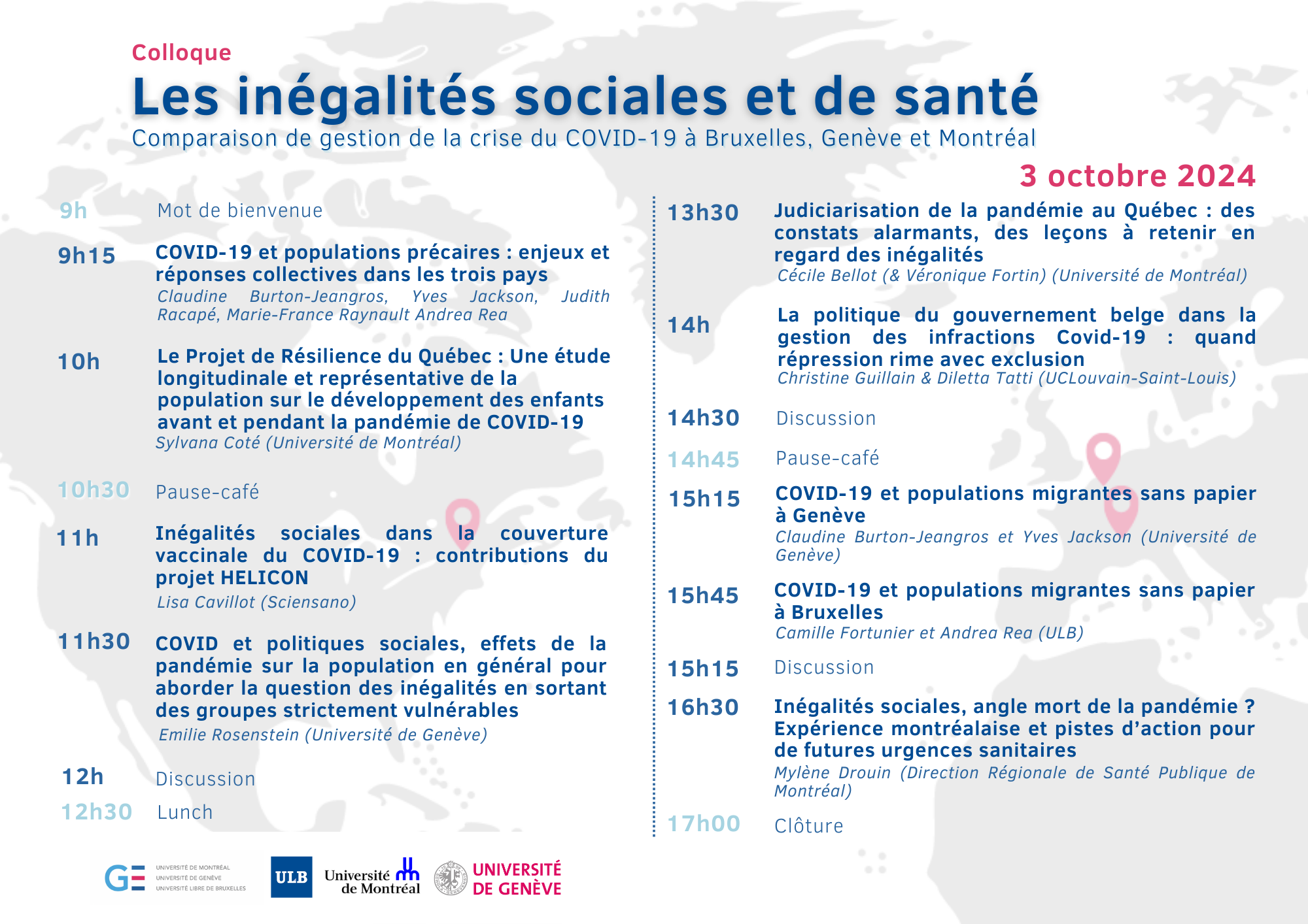 Save The Date Colloque _Les inégalités sociales et de santé. Comparaison de gestion de la crise du COVID-19 à Bruxelles, Genève et Montréal